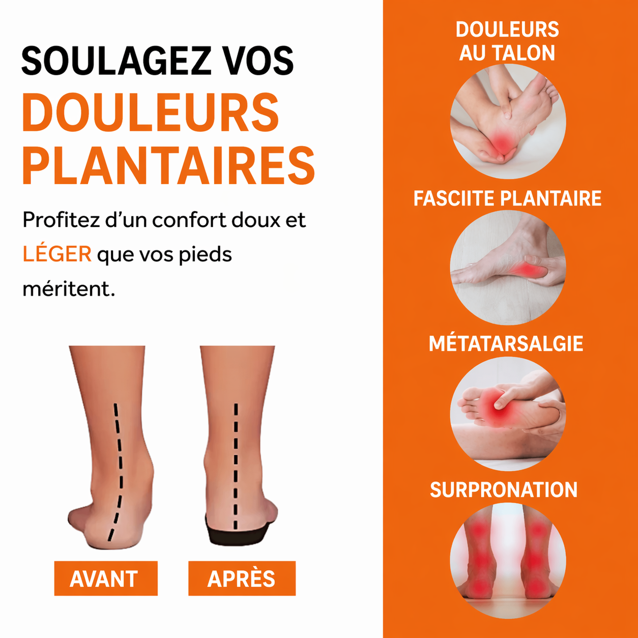 MarcheZen™ Semelles pour soulager la douleur et offrir un confort
