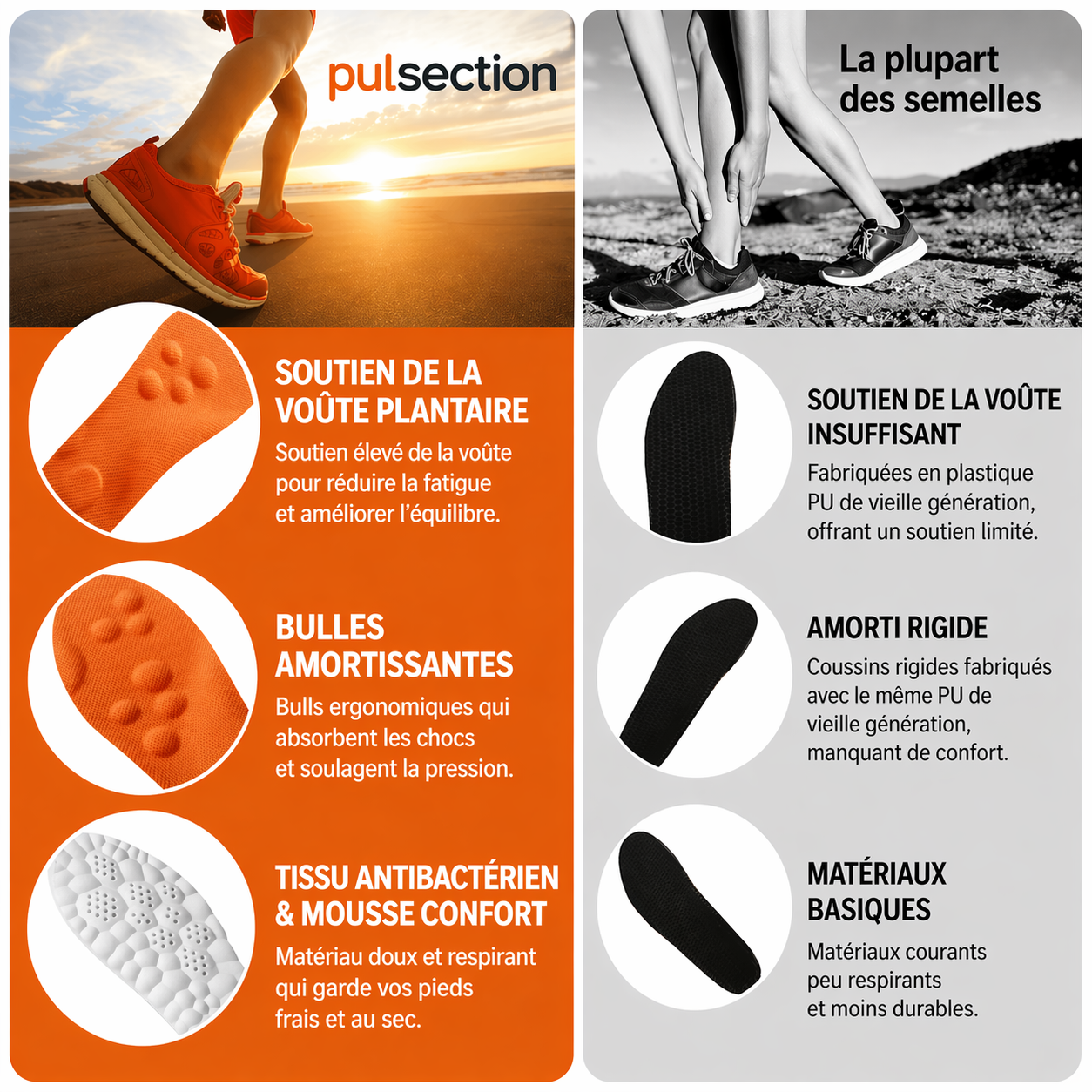 MarcheZen™ Semelles pour soulager la douleur et offrir un confort